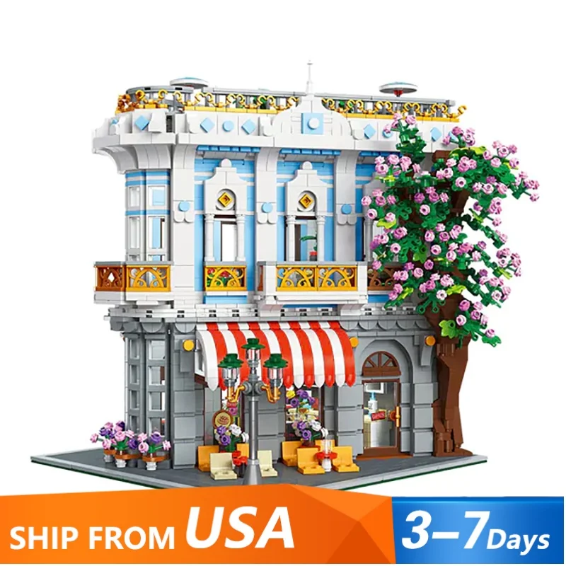 

MOC City Architecture Cherry Blossom Restaurant Model Building Blocks mini Assembly Toy Ornaments Children's Gift 3725pcs