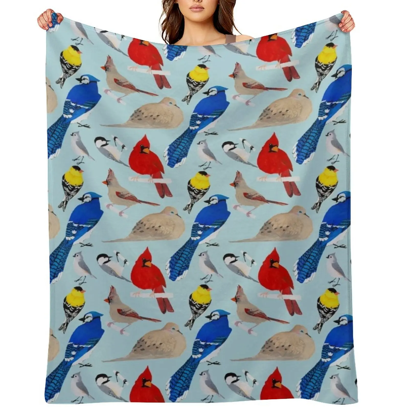 Feeder Birds Throw Blanket Softest for winter for sofa blankets ands Hairy Blankets Sofas Of Decoration Blankets