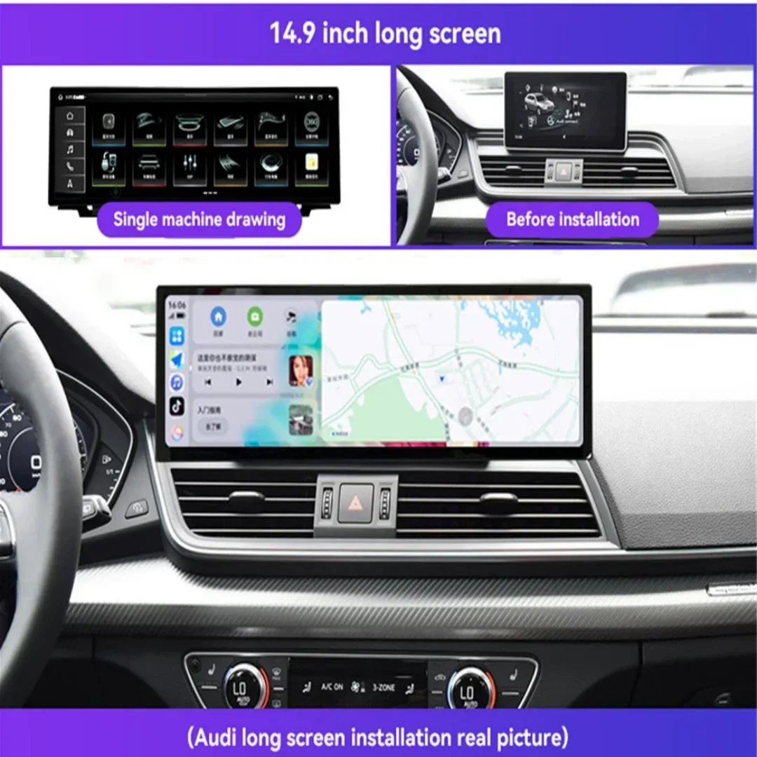 14.9“  CarPlay Auto For Audi A6 C7 RS6 RS7 S7 S6 A7 2011-2018 Android 14 Multimedia Touch Screen Head Unit Stereo GPS Stereo
