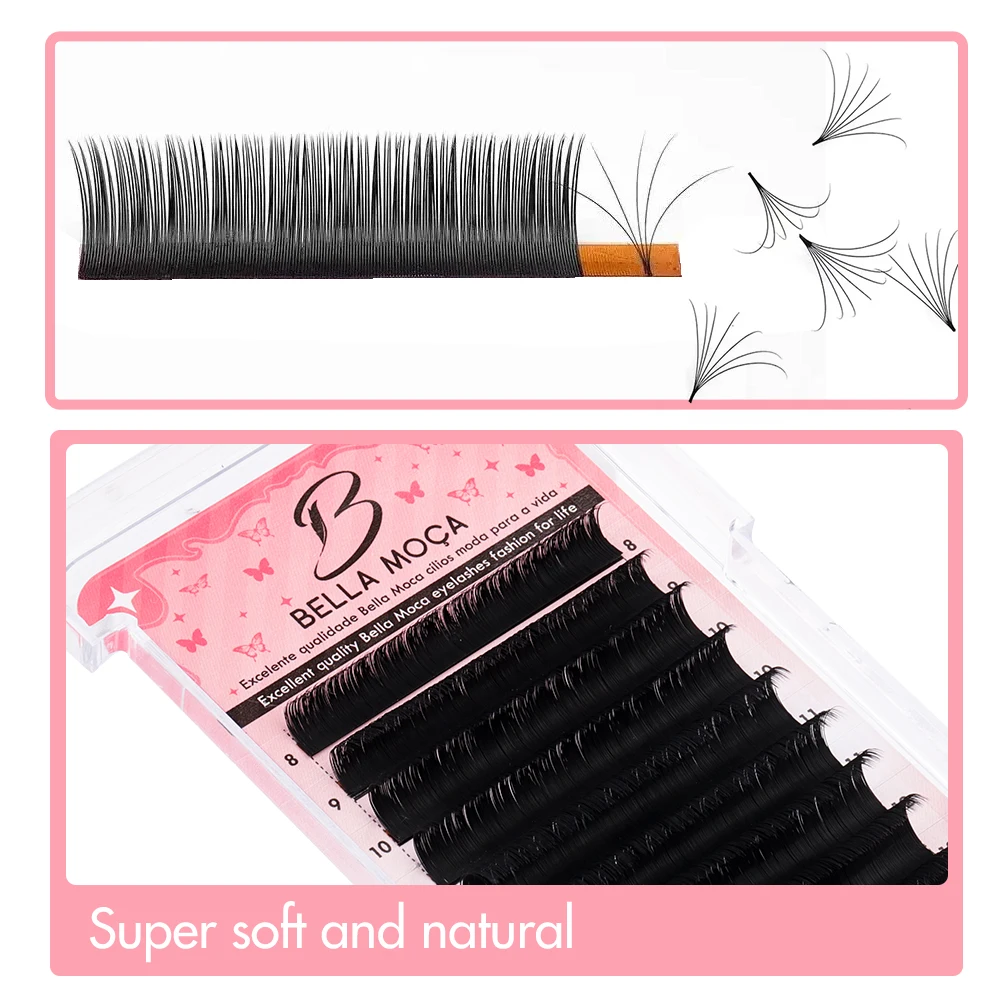 Bella moça Easy Fan Fast Fanning Volume Lashes Autofans Fake Eyelash Extension Faux Mink Eyelashes for Makeup Tools
