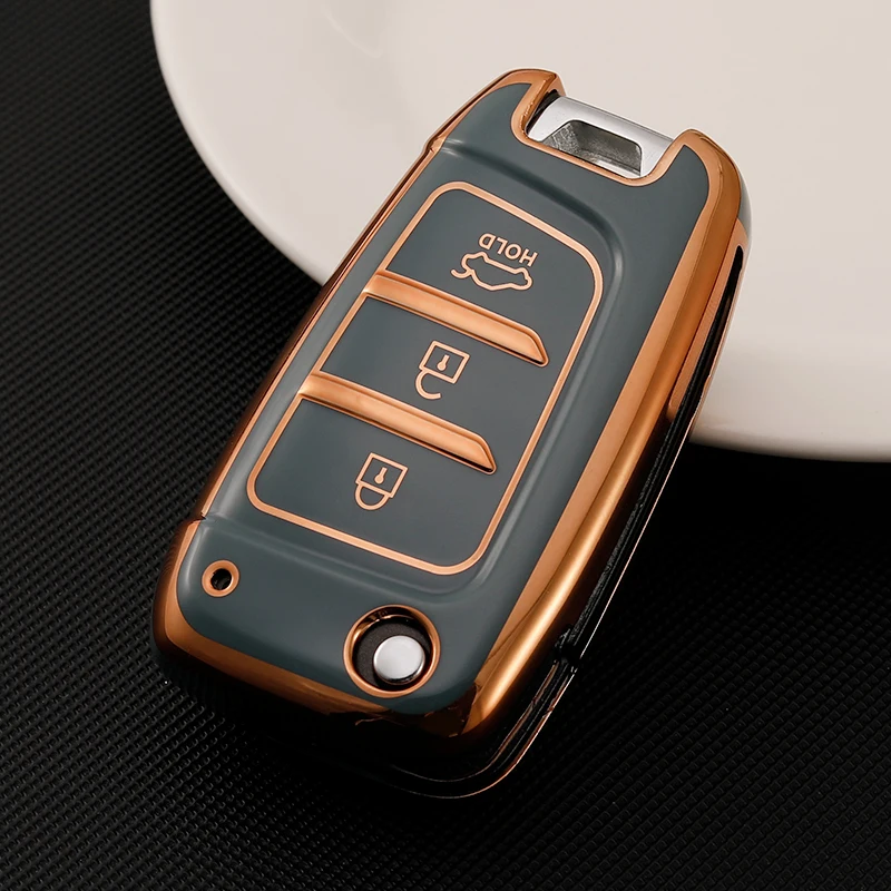 TPU Auto Pieghevole Chiave Caso Della Copertura Del Supporto Borsette Portachiavi per Hyundai Azera Elantra Solaris Tucson I30 I35 I40 KONA Genesis Santa Fe