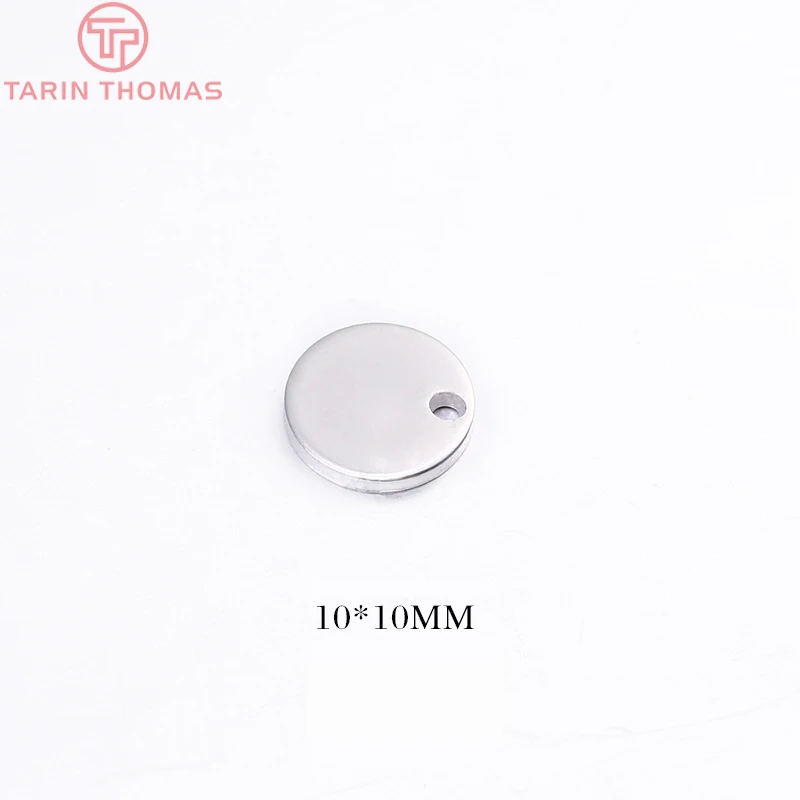 (1787)20PCS 8MM 10MM 12MM 14MM 16MM 24K Gold Color Brass Round Disk End Charms Jewelry Findings Earrings Accessories Wholesales