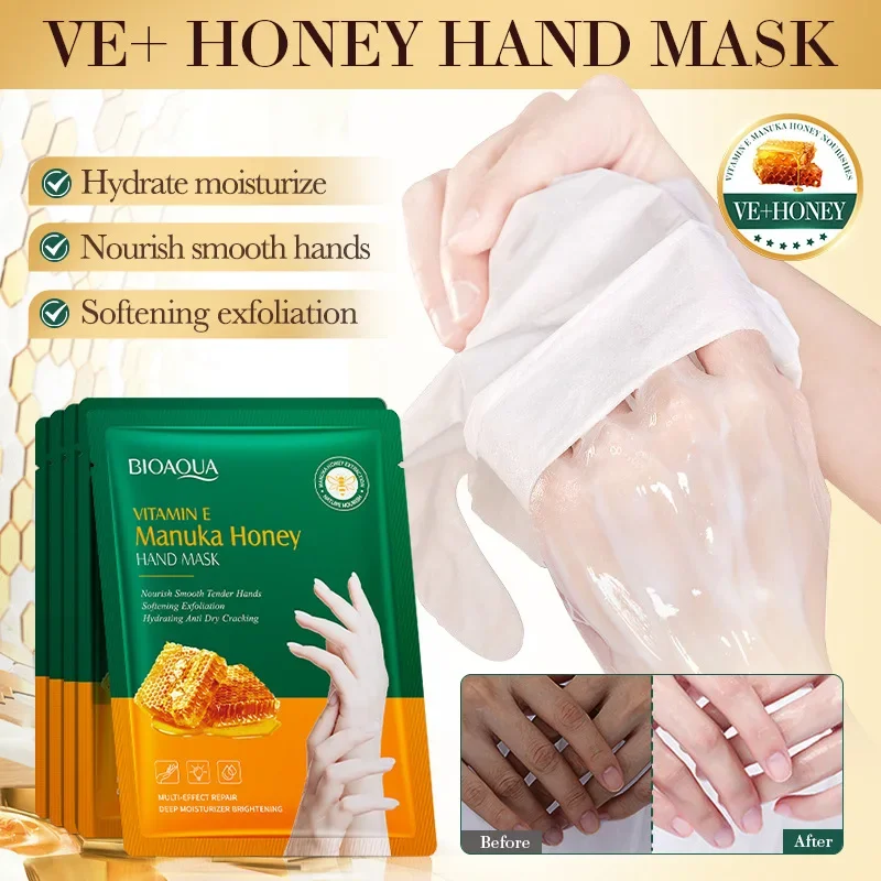 

5/10 Pairs Honey Exfoliating Hand Mask Hand Pedicure Remove Dead Skin Moisturizing Hand Exfoliator HandMasks Skin Care