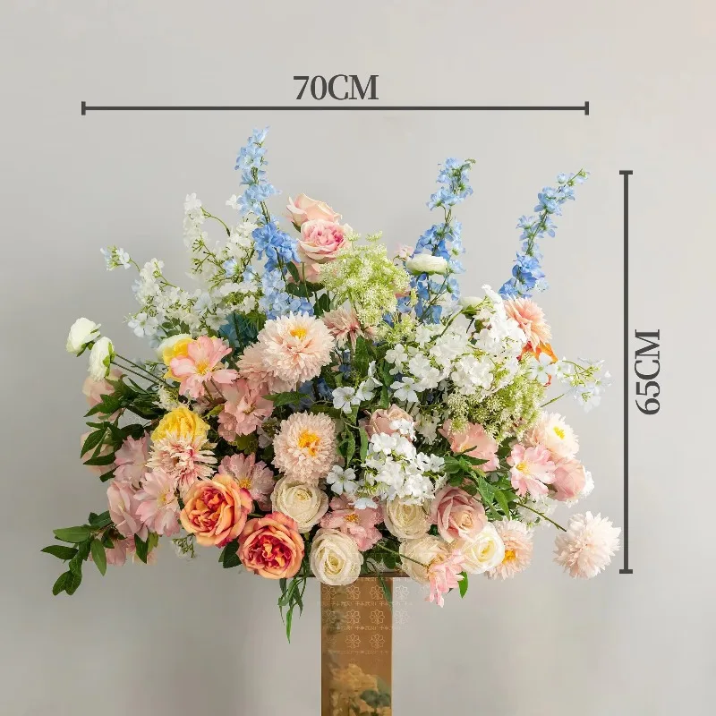 Handmade popular spring wedding decoration flowers, artificial custom wedding aisle flower path decoration flowers, for floor a