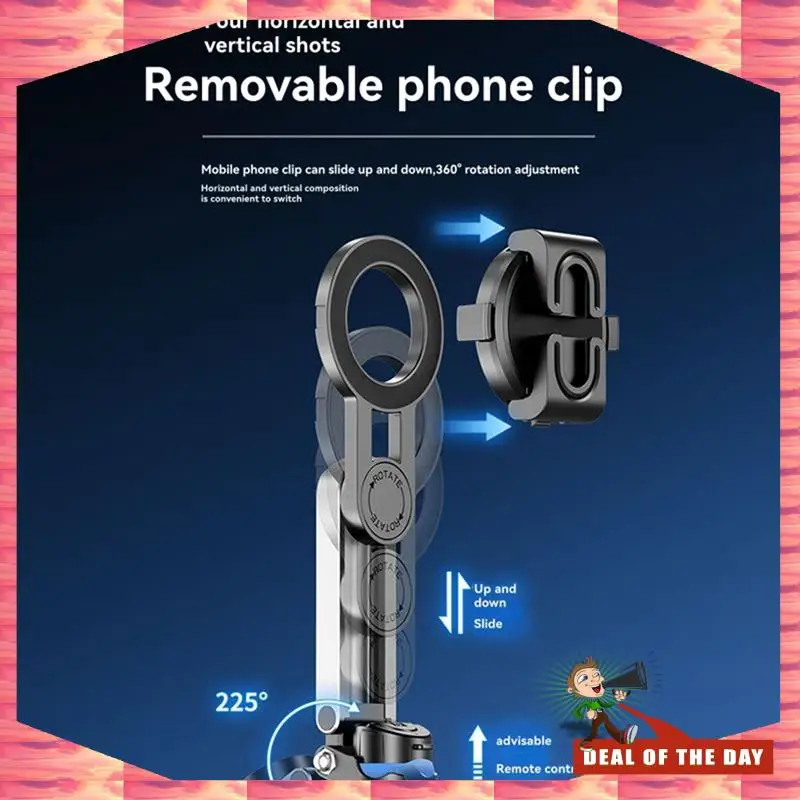 

24-Hour Delivery Extendable Mini Bluetooth Selfie Stick Tripod With Magnetic Design - Portable And Multi-Functional