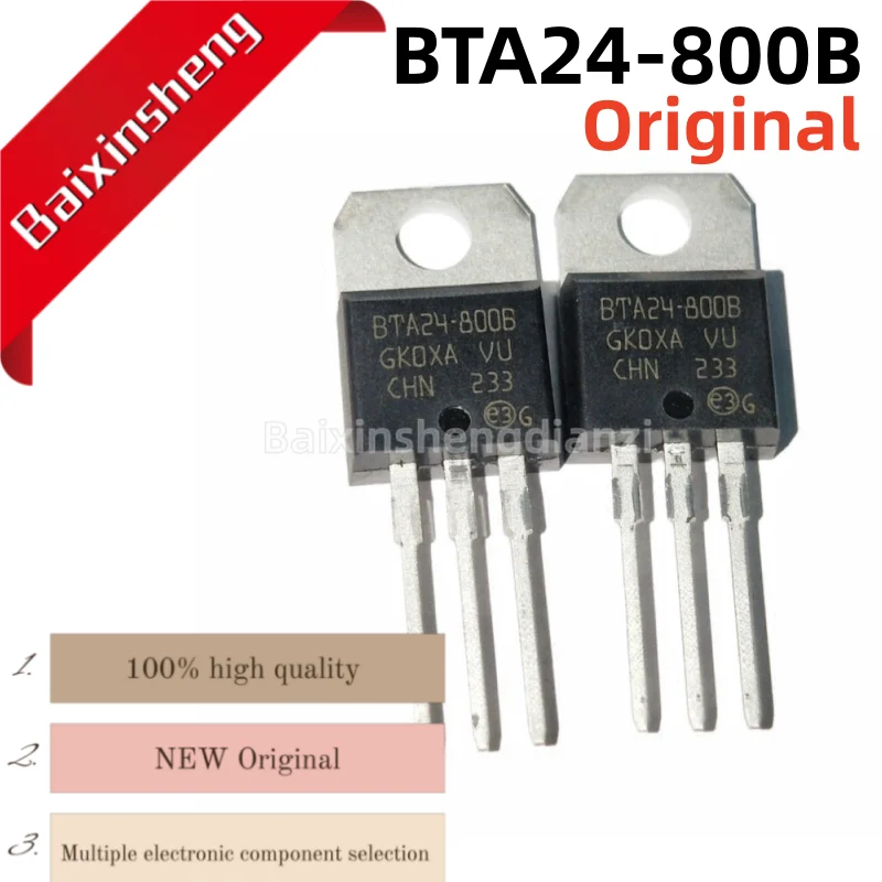 

10 pieces, original genuine products, BTA24-800B,BTA24,800B,TO-220,24A800V, Three terminal bidirectional thyristor