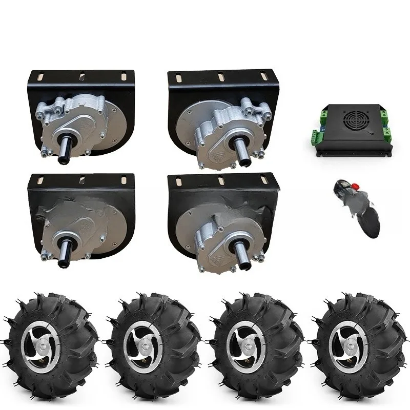 4WD 1000W Electric Four Drive kit 4.10-4 Off-road Tires 10 Inch Wheel Hub Cart 250W Motor With Wireless Remote Control