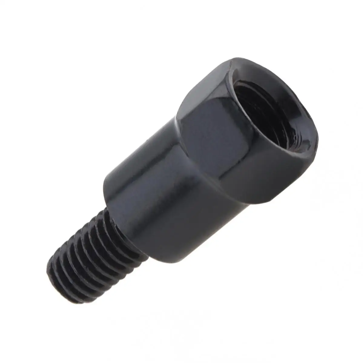 Adaptador de espejo de 10mm a 8mm en sentido horario a antihorario, Perno de aumento de Metal de acero negro para espejo retrovisor de motocicleta
