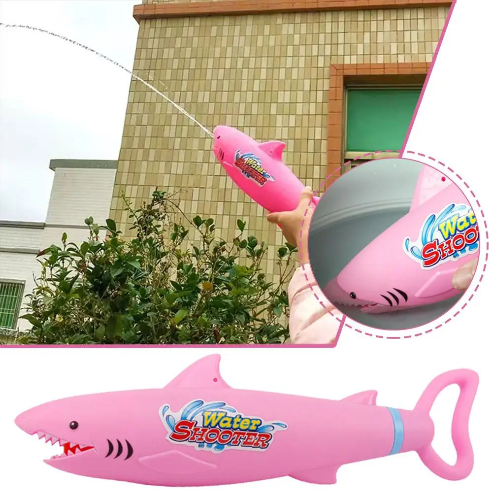 33CM Wasser Pistole Spielzeug Blaster Shooter Wasser Blaster Pistole Pistole Cartoon Pool Spielzeug Shark Krokodil Spritzen Für Kinder Strand spielzeug