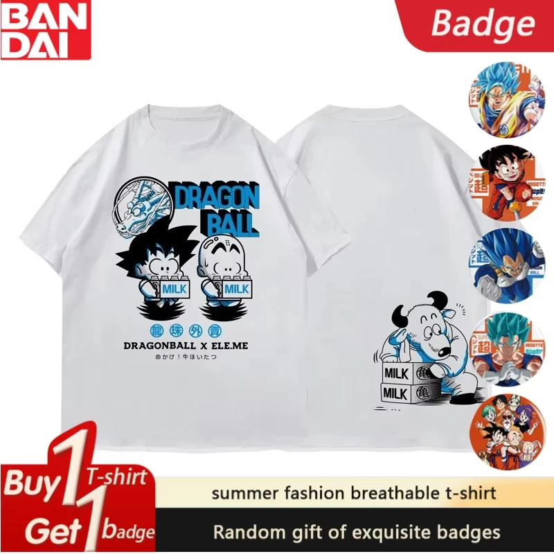 Animación japonesa nostálgica enfance Dragon Ball GOKU imprimer hommes et femmes été ample coton camiseta à manches courtes