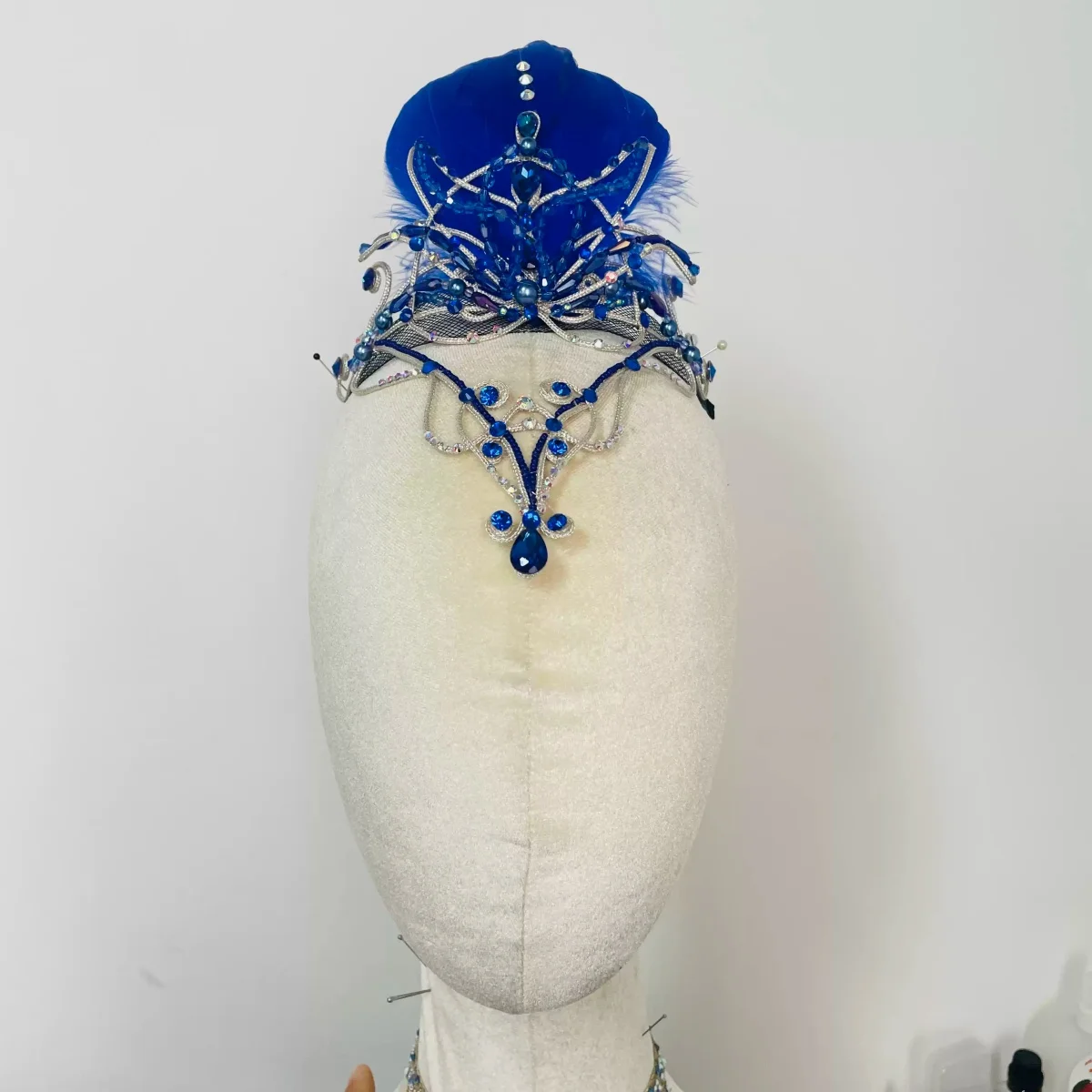 Bluebird Variations Hair Ornament Treasure Blue Male Bird Headpiece Handmade