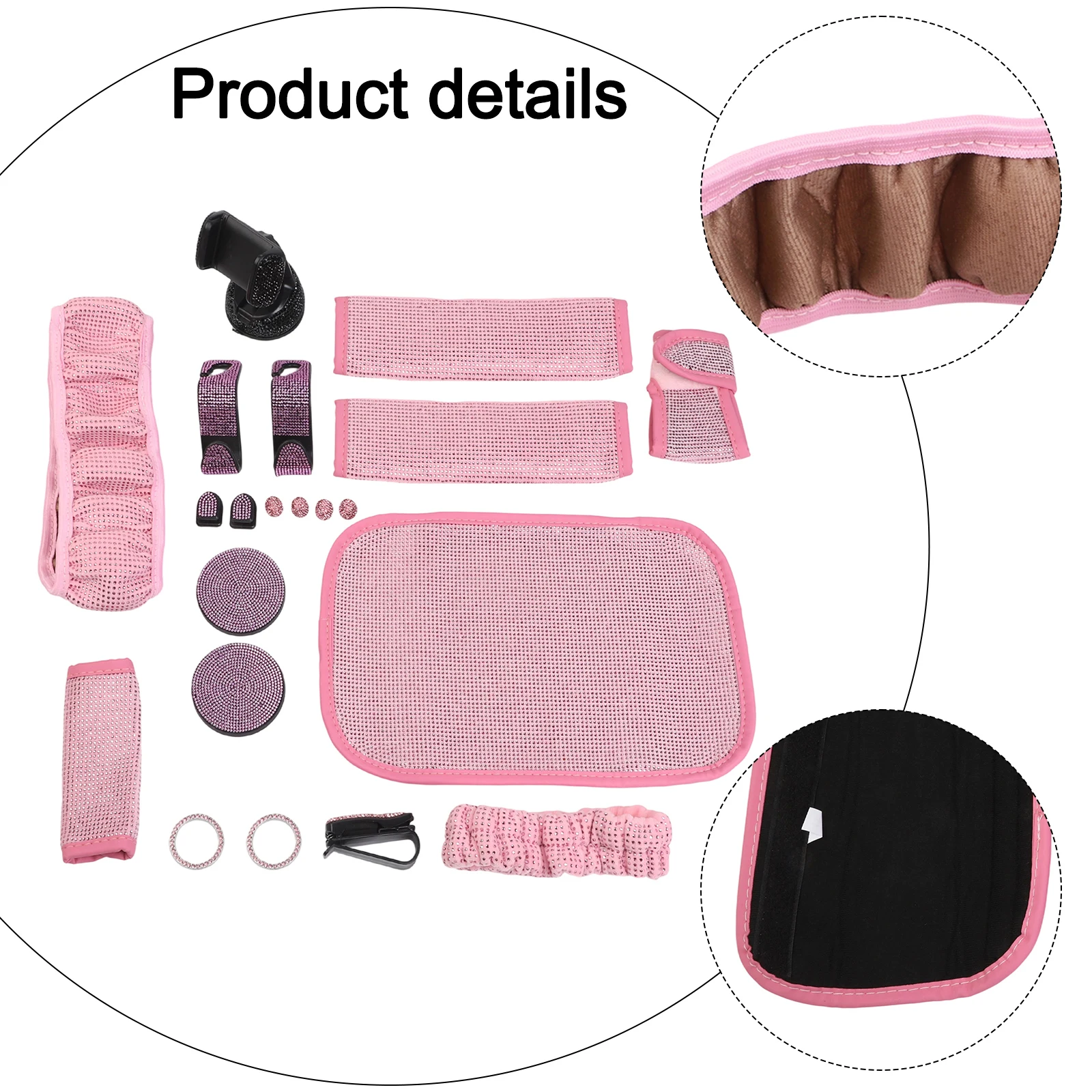 

Держатель для мобильного телефона, 21 шт., набор для салона автомобиля, украшение автомобиля 33*25*9 см, когезивный вид, удобная ручка, сверкающий дизайн