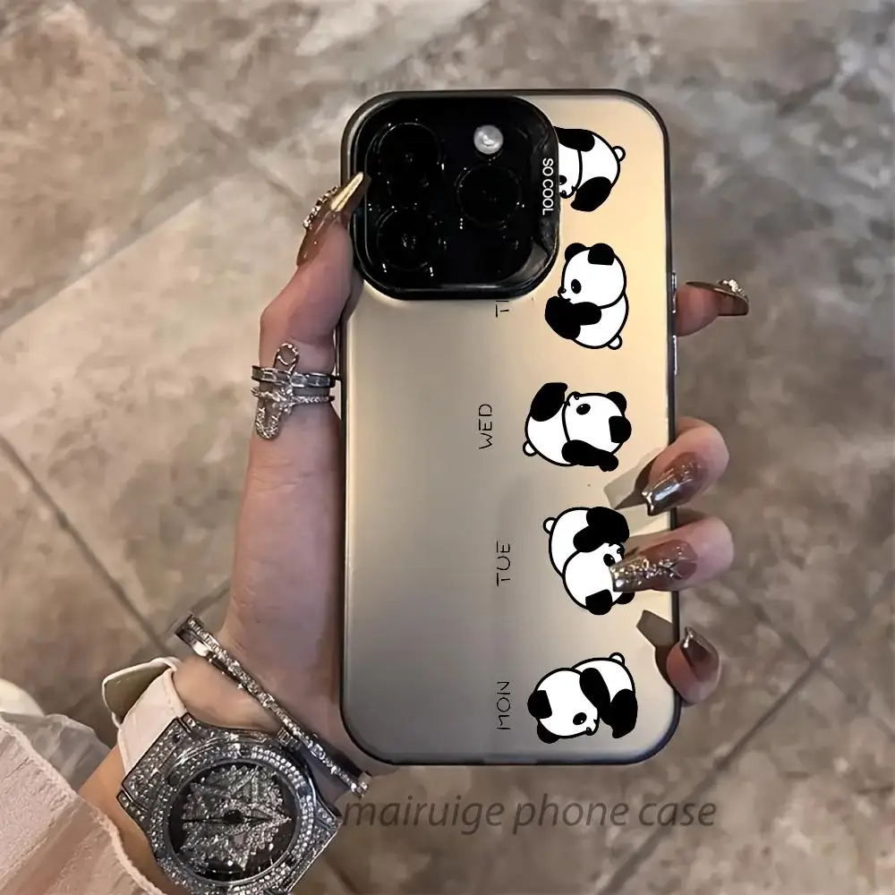 

Противоскользящий и противоударный чехол для мобильного телефона с тематикой милой панды, подходит для iPhone 16, 15, 14, 13, 12, 11 Pro Max plus mini se