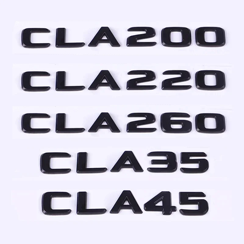 

Car 3D ABS Trunk Letters Logo Badge Emblem Decals Sticker For Mercedes Benz CLA35 CLA45 CLA200 CLA220 CLA260 4Matic C117 C118