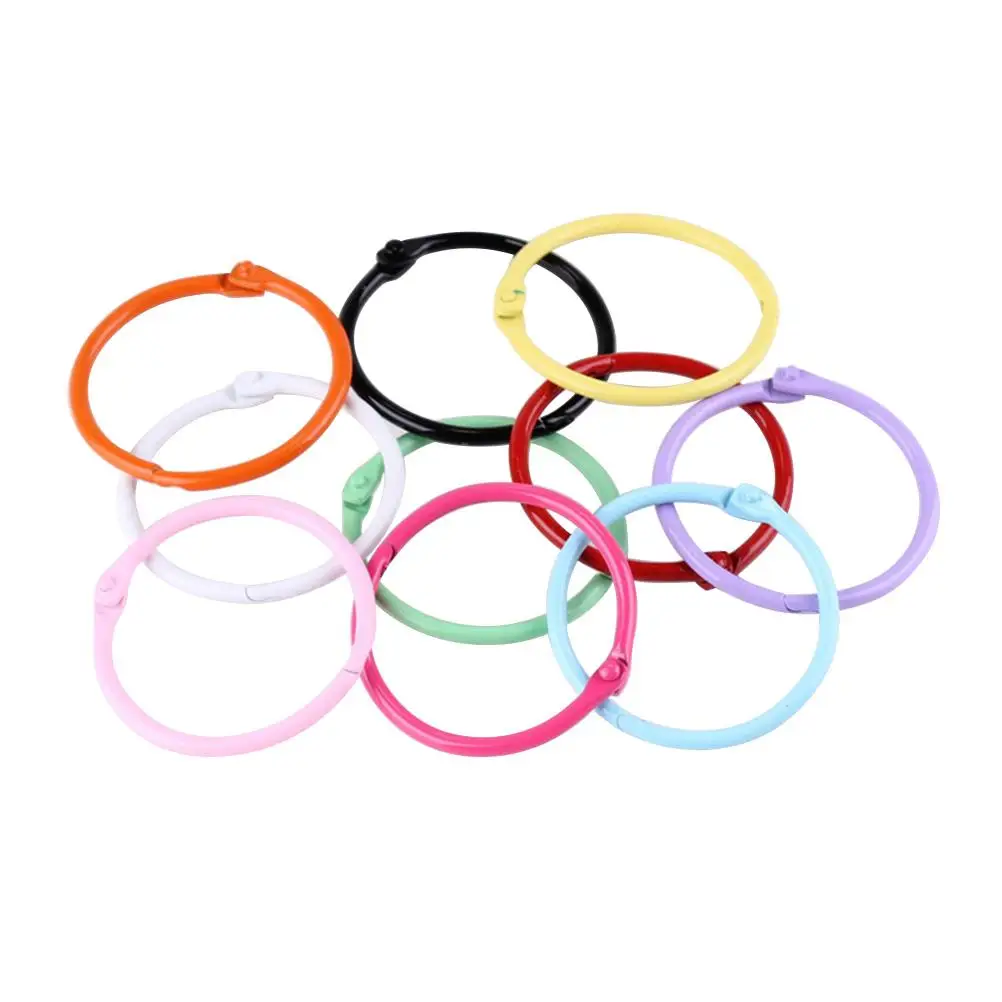

24pcs Metal Book Rings Loose Leaf Binder Keychain Alloy Clip for Organization Photo Scrapbook Colorful Durability