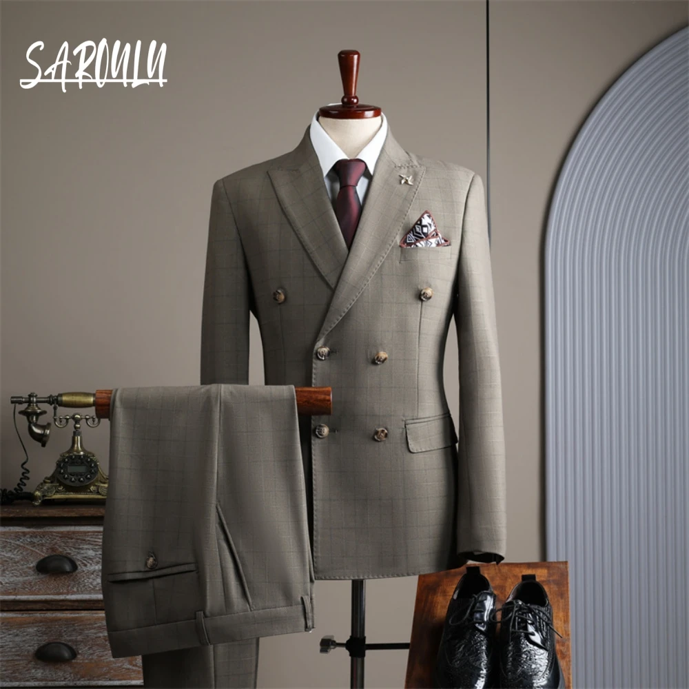 Textured Green Dancing Men's Suit Charming Groom Wear Party Four Seasons High Quality Handsome Celebrity Blazer Vest Pants Set