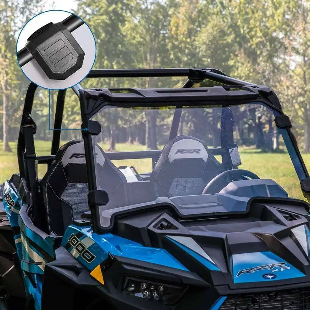 Clear Full Windshield for Polaris RZR XP 1000 / XP 4 1000 2019-2021 with Four Clamps Scratch Resistant Windscreen