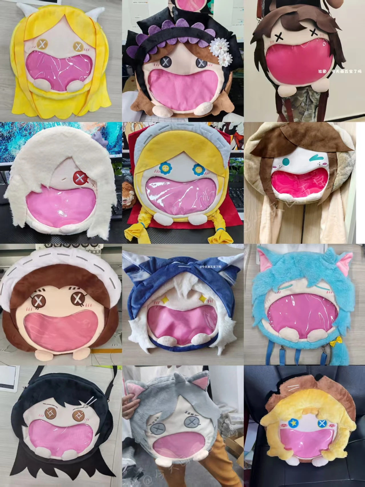 

Anime Identity V Plush Mercenary Ithaqua Toy Merchant Grave Keeper Doctor Gardener Transparent Zipper Big Mouth Backpack Bag