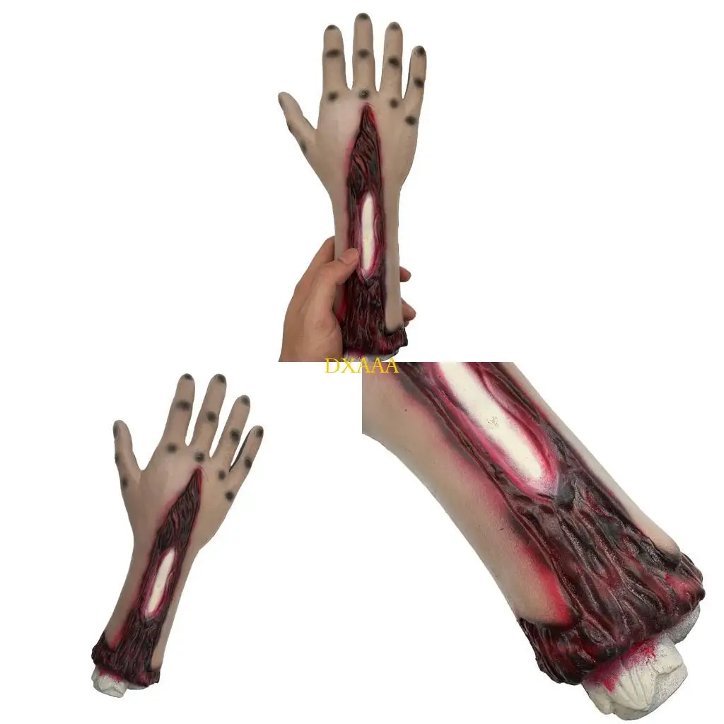 

DXAA Scary Fake Bloody Hand Broken Terror Severed Hand Body Prank Party Props Gifts