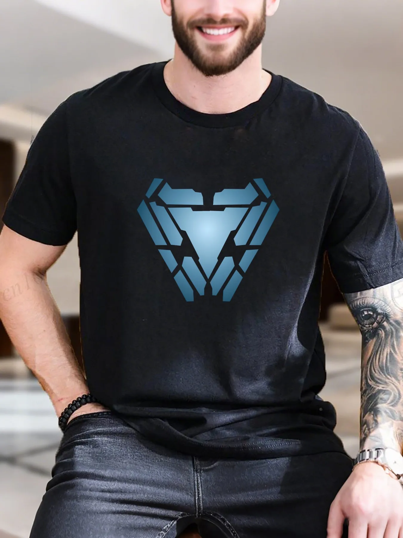 

New Arrival Fashion Arc Reactor Heavyweight Hot Sale Vintage Funny Fashionable Men's T-Shirt