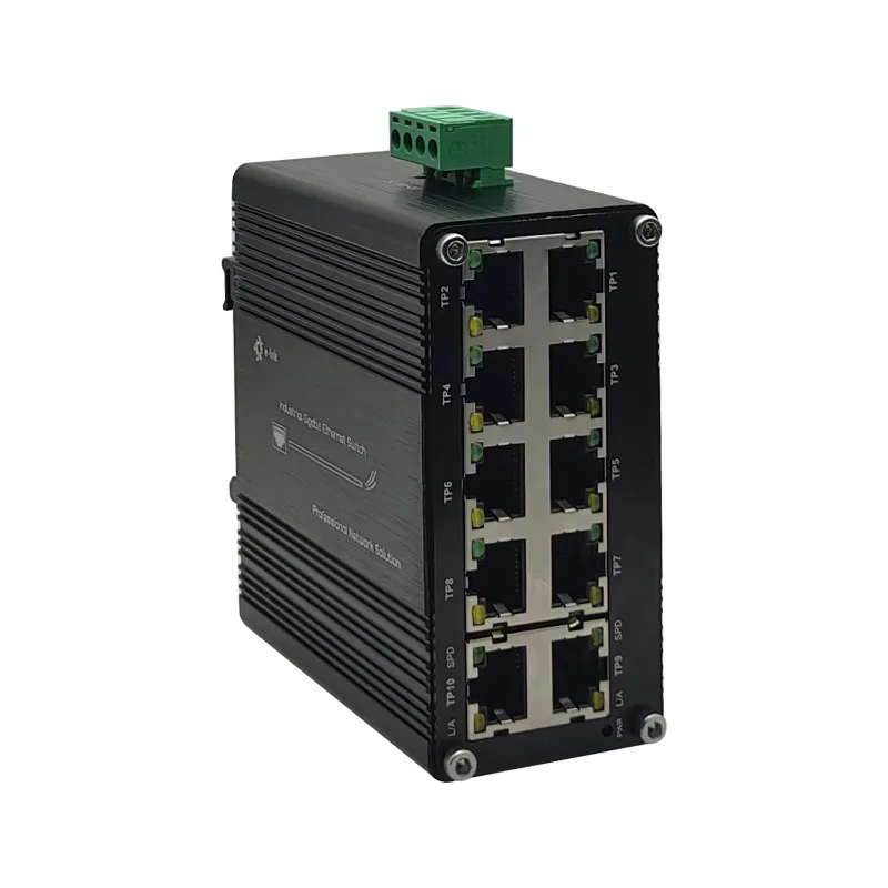 Mini Size Industrial 10 Ports 1000M Gigabit Ethernet Switch 12V 48V Input for CCTV Solar Automation ELV Systems