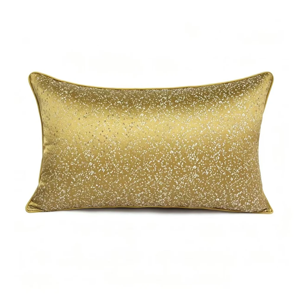 1 Pc Set 12x20“ Ivory Black Home Decorative Lumbar Pillow Case Jacquard Woven Shiny Chair Waist Cushion Cover