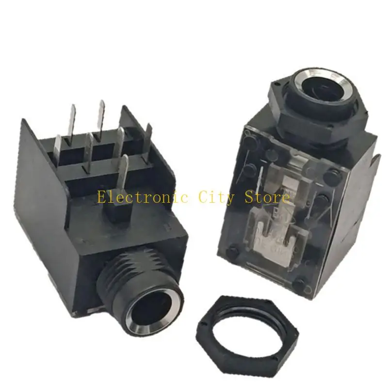 7Pin 6.35mm Female Sound Jacks Sockets Two Channel Microphones Amplifiers Connectors HU8D