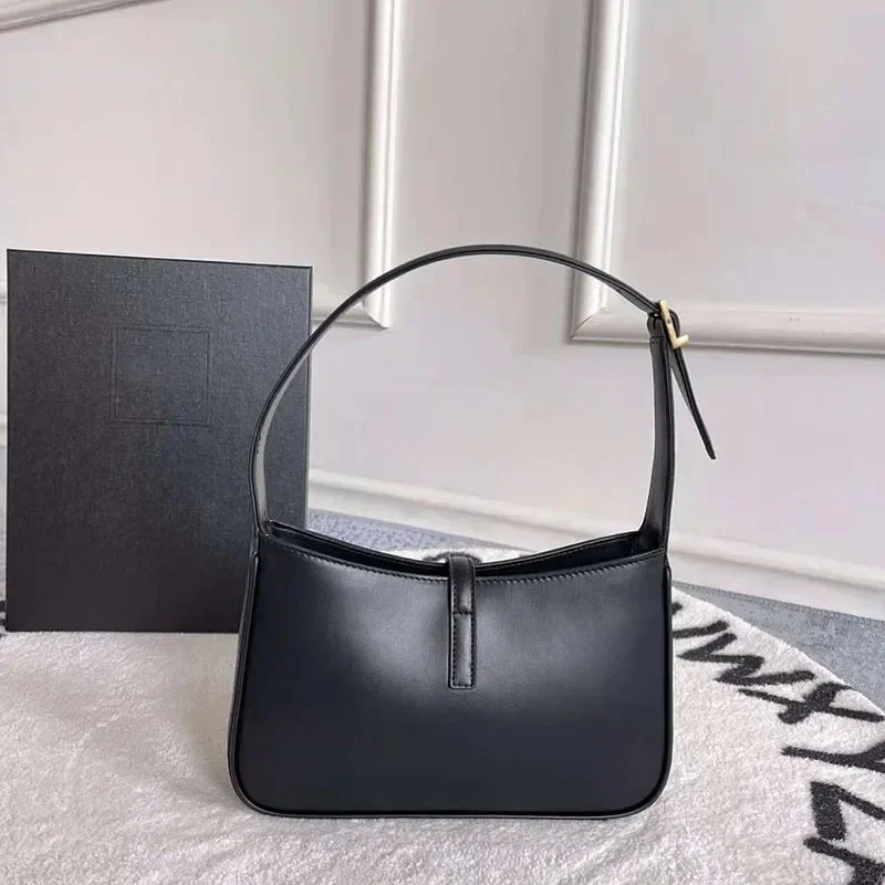 

Buckle Underarm Bag Women's Single Shoulder Handbag Street Trend PVC Material Medium Size Moon Shape Soft Bag