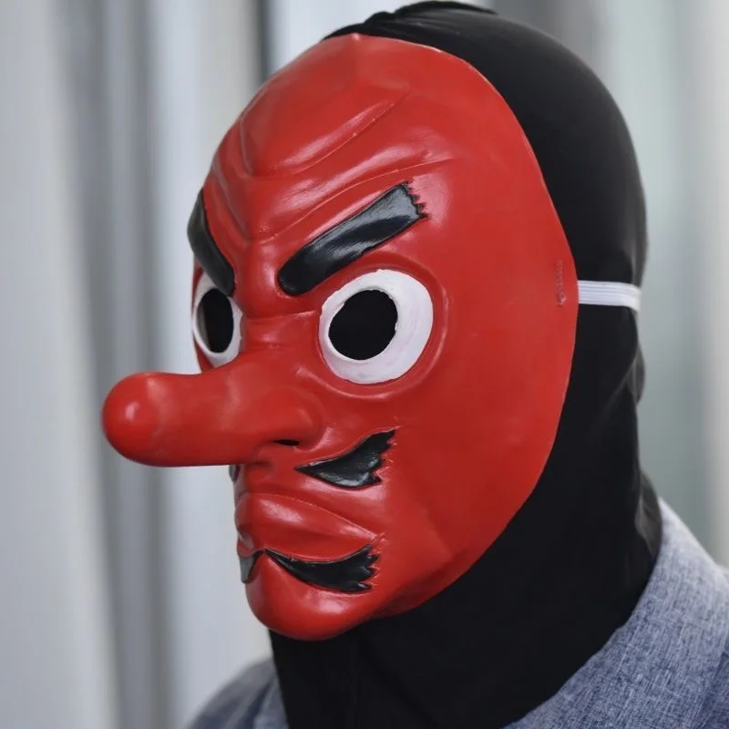 Masque Tengu japonais Anime Kimetsu No Yaiba Urokodaki Sakonji Cosplay masque en Latex Hannya Tengu masque pour hommes accessoires de fête d'Halloween