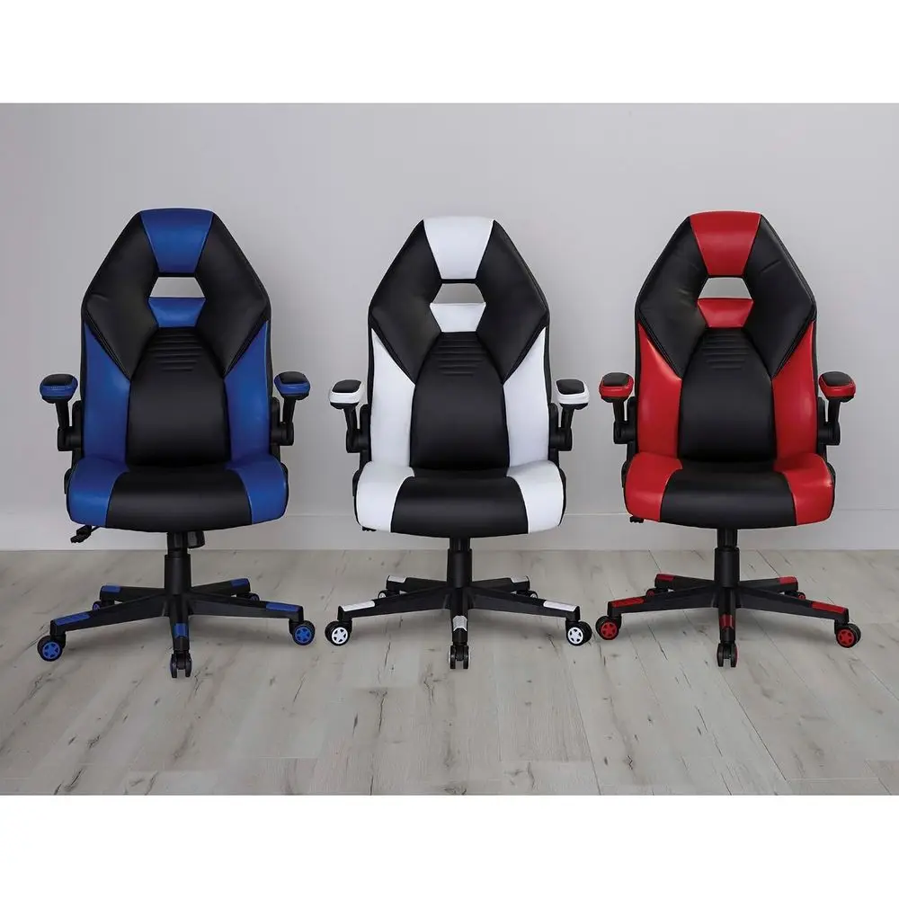 ™ RGX aux Leather High-Back Gaming Oice Chair, Black/Blue, BIMA Compliant