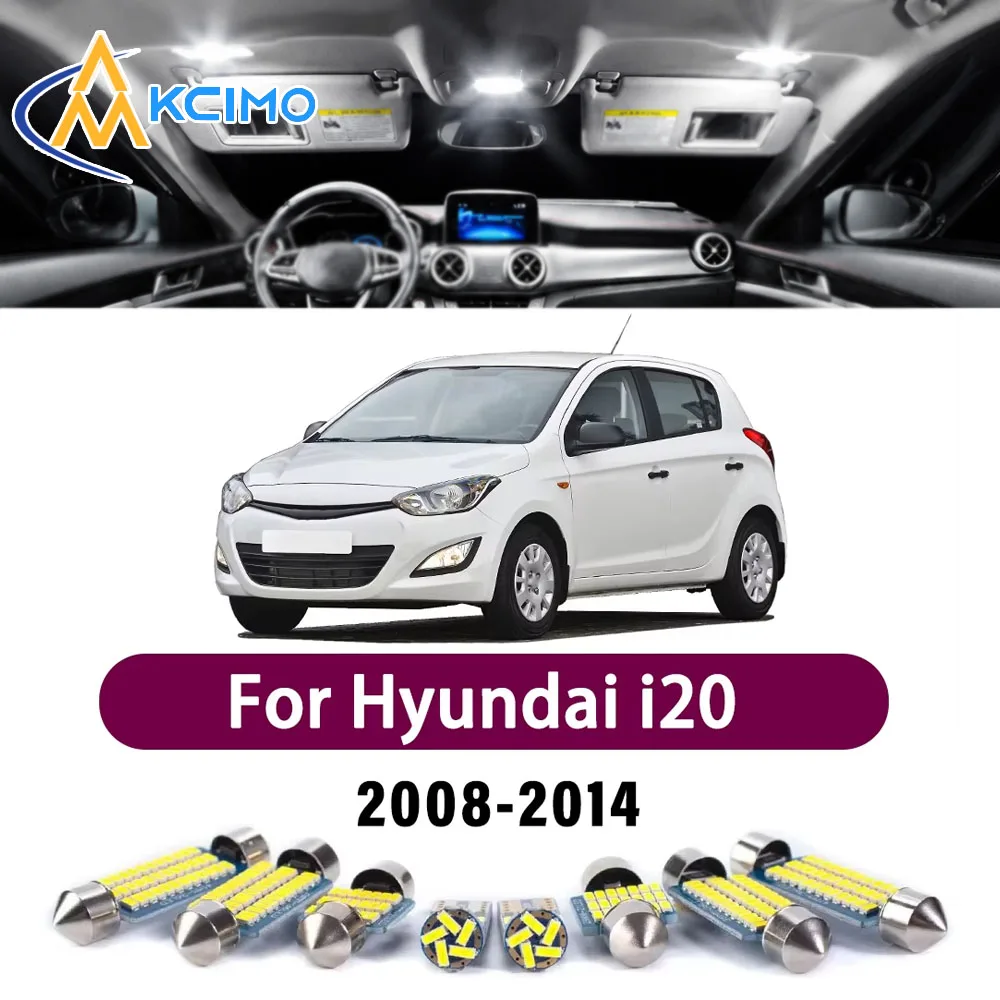 High Lumen CANBUS Error Free LED Interior Light Kit For Hyundai i20 2008-2014 Easy Install Reading Door Dome Lamp Bulbs Set