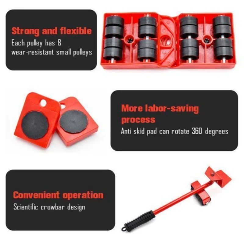 New Heavy Duty Furniture Lifting Tool Mover Transport Lifter Sliders Roller Moving Device Lifting Moving Furniture Helper