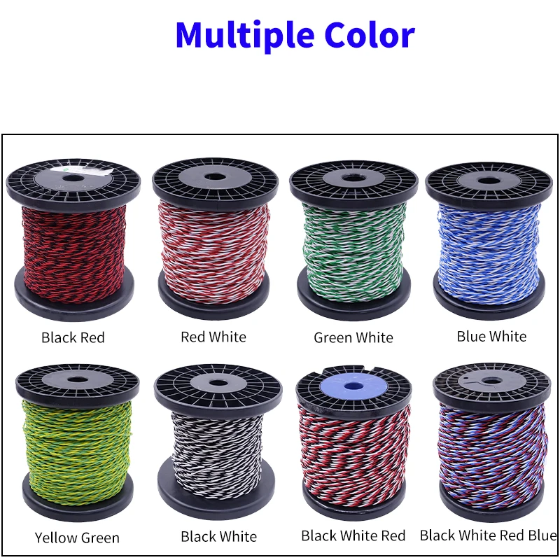 PTFE Wire AFS200 2pins 26/25/24/22/20/18/17/15/13AWG FEP Twisted Pair Tinned Copper High Temperature DIY Electronic Signal Cable