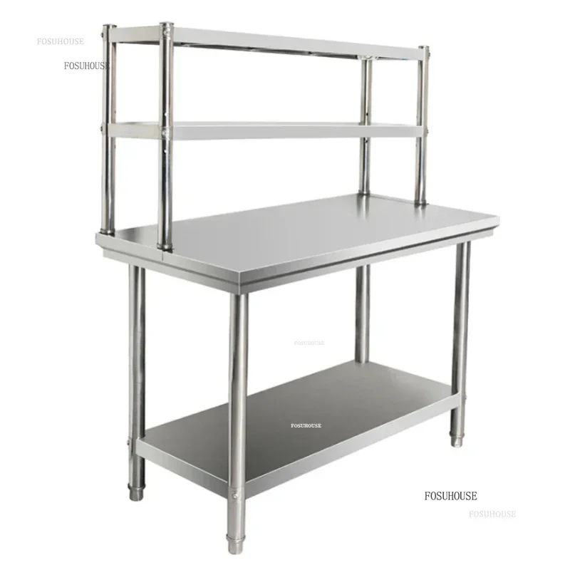 Modern Stainless Steel Workbench Kitchen Cinets Countertops Storage Racks Kitchen Furniture Hotel Kitchen Console Load s