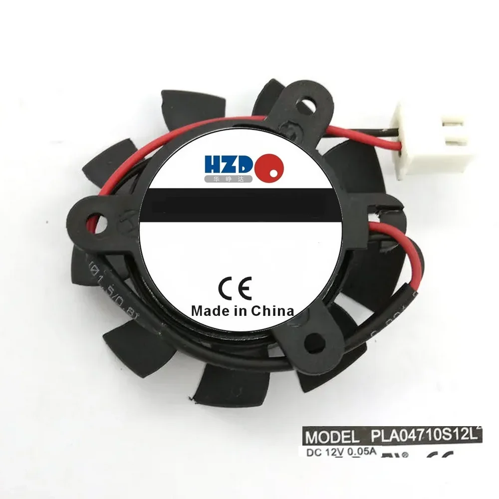HZDO  PLA04710S12L 37mm diameter 25mm pitch 12V 0.05A 2 lines Graphics radiator fan