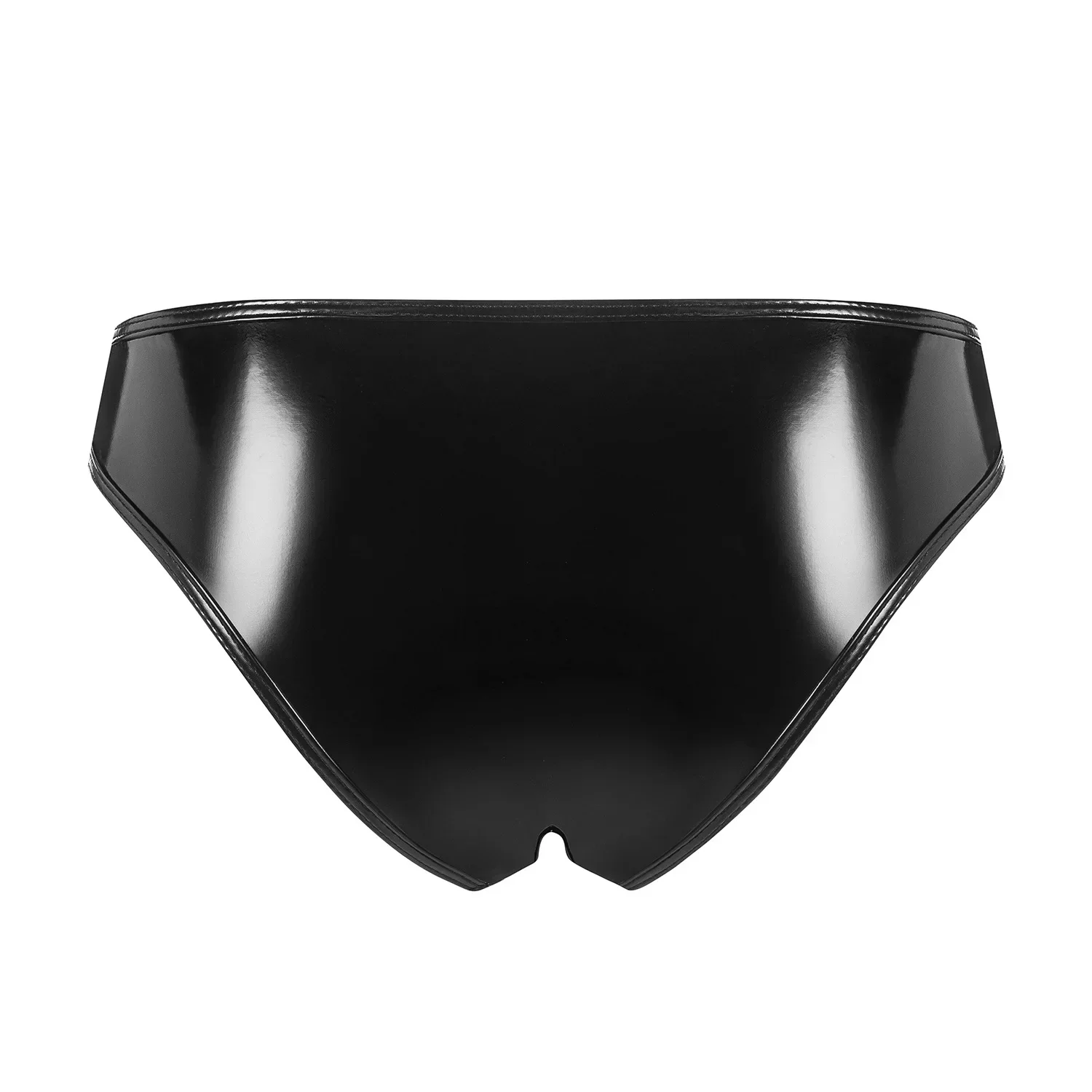 

Женские блестящие эротические кожаные трусы из ПВХ, открытые спереди трусики с низкой посадкой, сексуальные трусы, глянцевые латексные трусы с вырезами и нижним бельем на цепочке