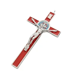 Exorcism Cross Saint Benedict Crucifix Jesus Zinc Alloy Material Accessories Wholesale Catholic Supplies Charm Pendulum