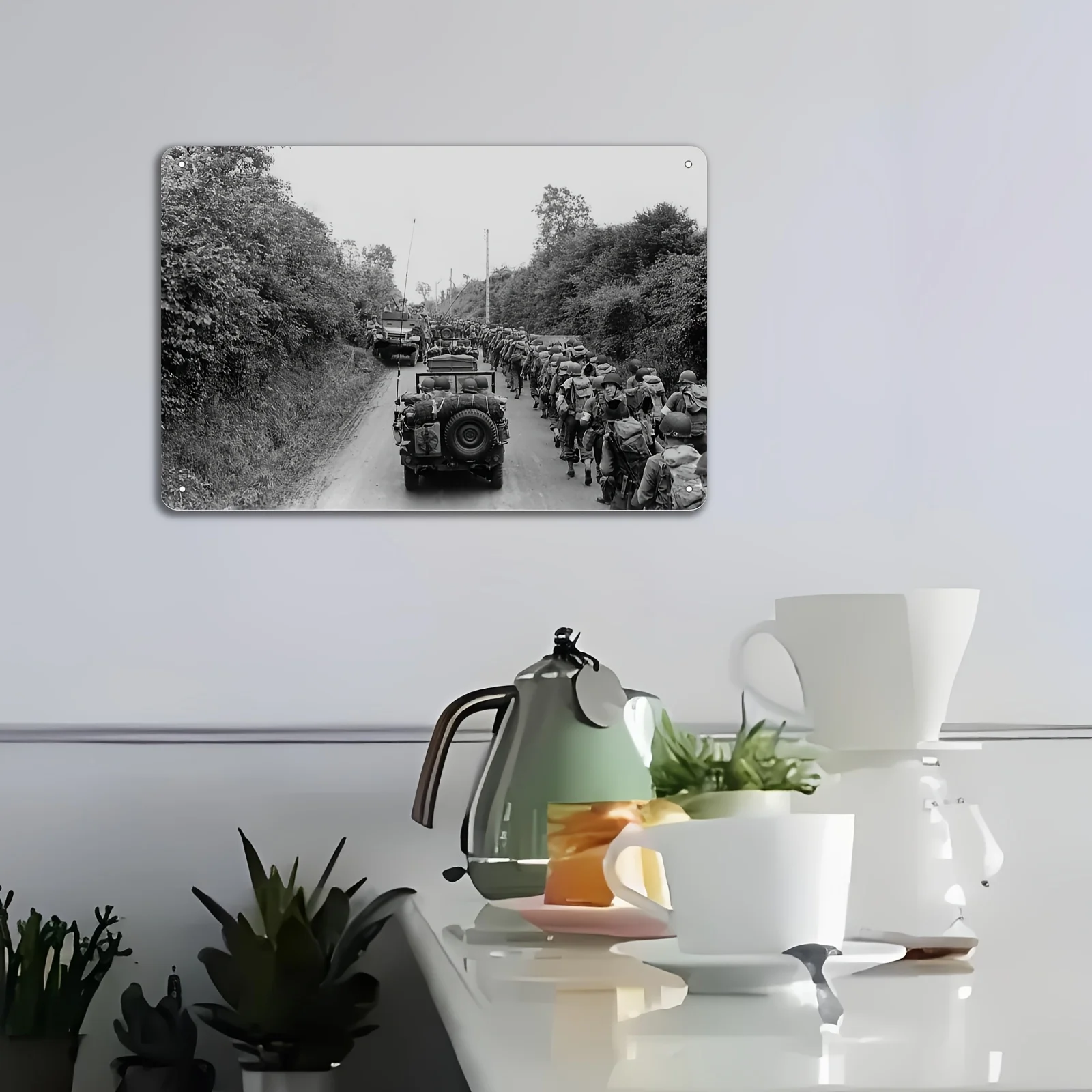CIFBUY Vintage Omaha Beach Waterproof Aluminum Wall Art, Durable Metal Decor For Kitchen Bar Club Office Man Cave