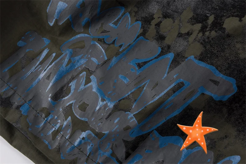 Summer Street Nylon Cactus Jack Shorts Men Women Lightning Eagle Print Elastic Waist Casual Pants Cactus Sweatpants