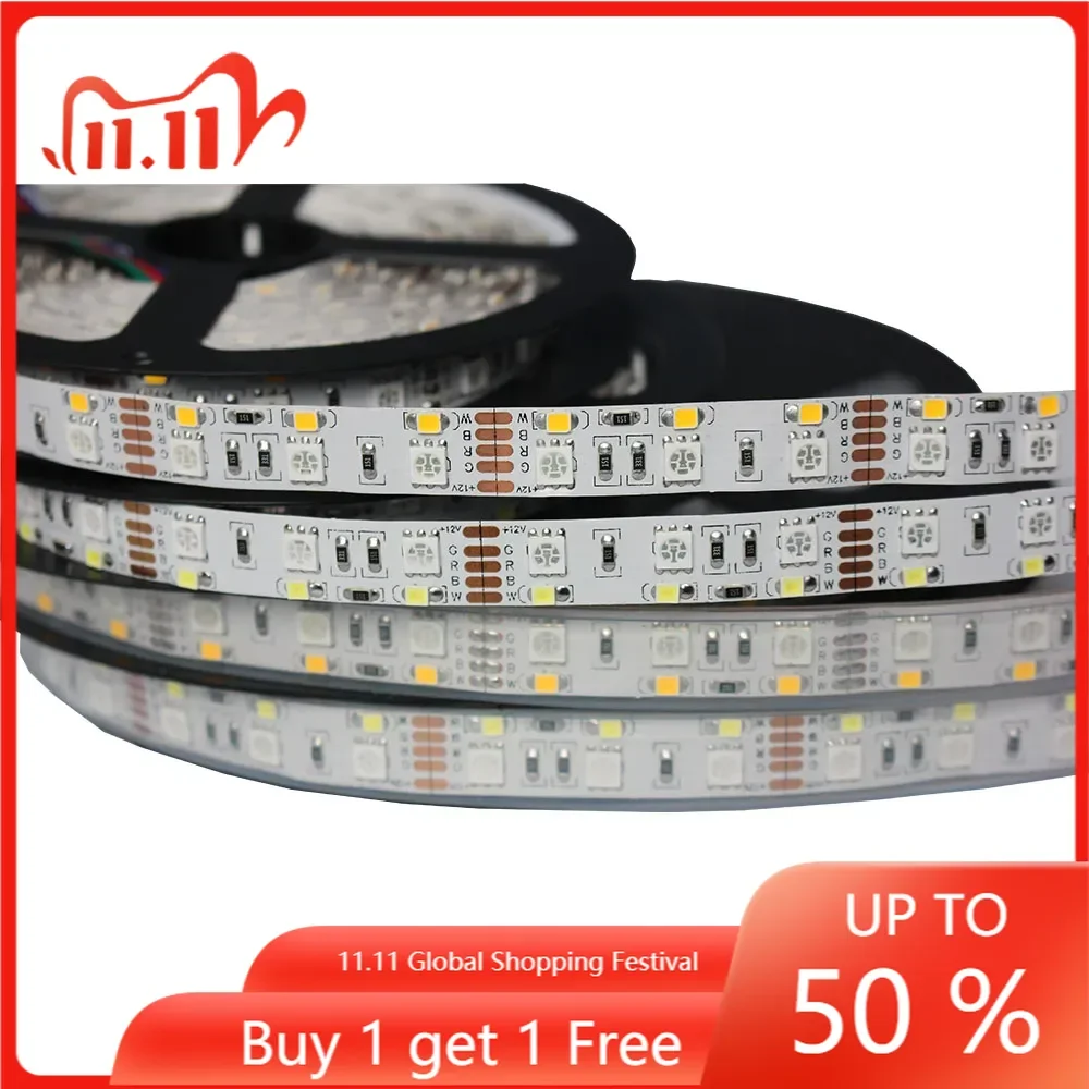 

Double Row RGBW LED Strip 5050 RGB + 2835 White / Warm White DC12V 120 LED/m 5m/lot.