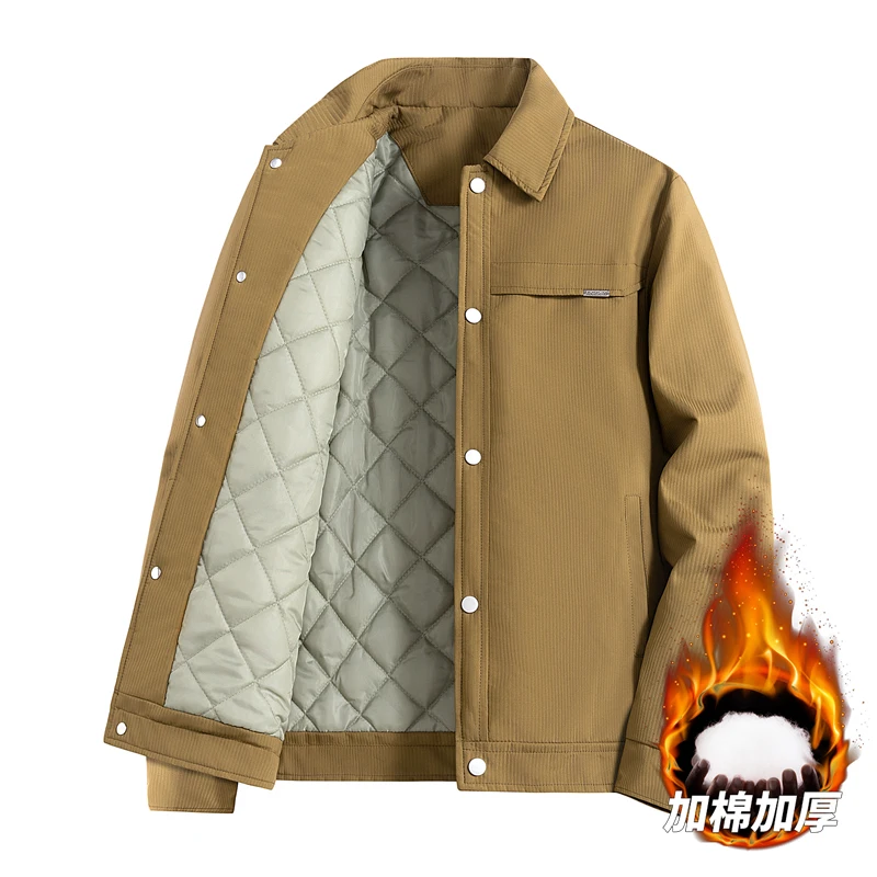 

Оверсайз 8XL, осенне-зимняя мужская повседневная куртка с воротником с лацканами, плюшевая куртка высокого качества, корейская молодежная мода, деловое повседневное пальто