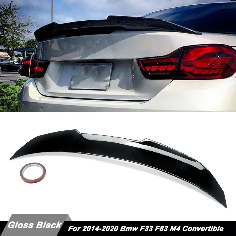 

Fit BMW F33 F83 M4 Convertible 2014-2020 PSM Style Trunk Spoiler Lip Gloss Black