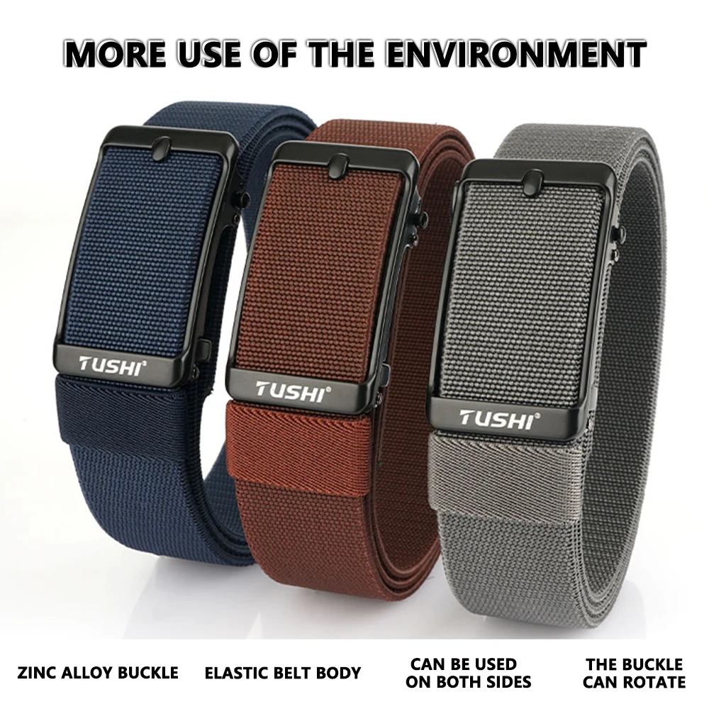 TUSHI Men's Belt Fashion Casual Elastic Belt Outdoor Sports Lady Tactical Belt Strap Climbing Belt With Pants Jeans Neutral Belt