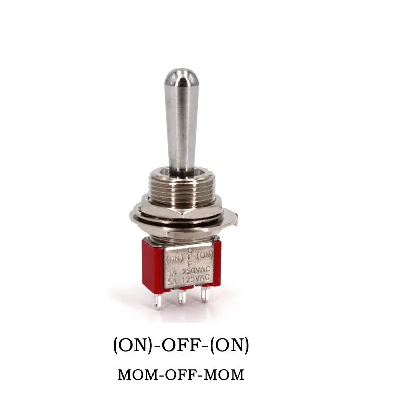 1pcs SH T80-T Z1 Series Large Long Handle 12mm (ON)-OFF-(ON )SPDT 3Pin 3Position MOM-OFF-MOMPanelMount Mini Toggle Switch 5A125V