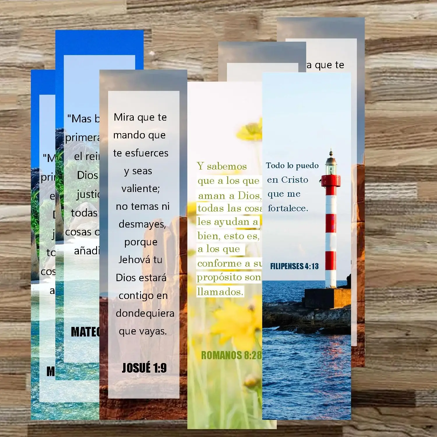 Spanish Christian Verses Bookmarks 2×8 inch Christian Bookmark Books of The Bible Bookmark Christian Gifts 40Pcs