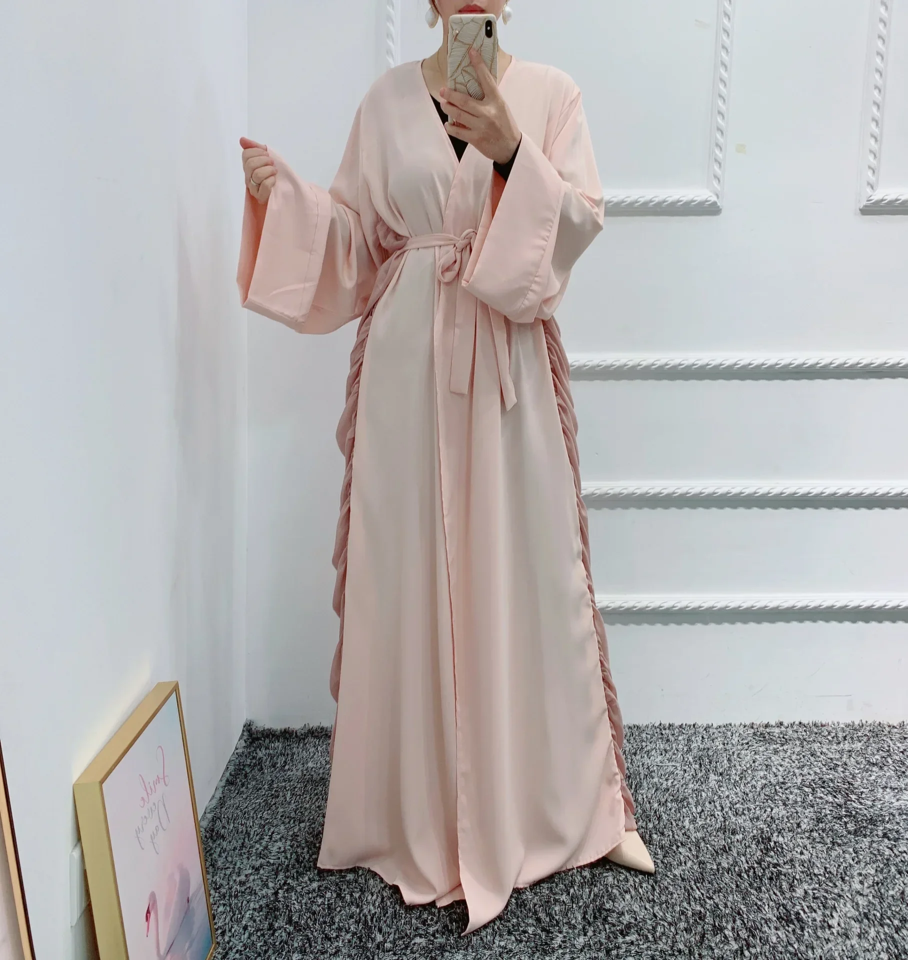 Imagem -04 - Ramadan Abaya Quimono Muçulmano Moda Hijab Vestido Abayas para Mulheres Dubai Vestidos de Noite Longos Roupas Islâmicas Kaftan Robe Vistido