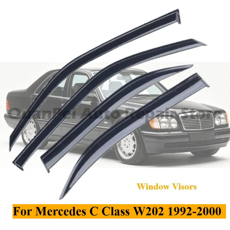 Standard Fit Window Visors For Mercedes C Class W202 92-00 Anti-fade Stable Use Car Window Protective Accessories