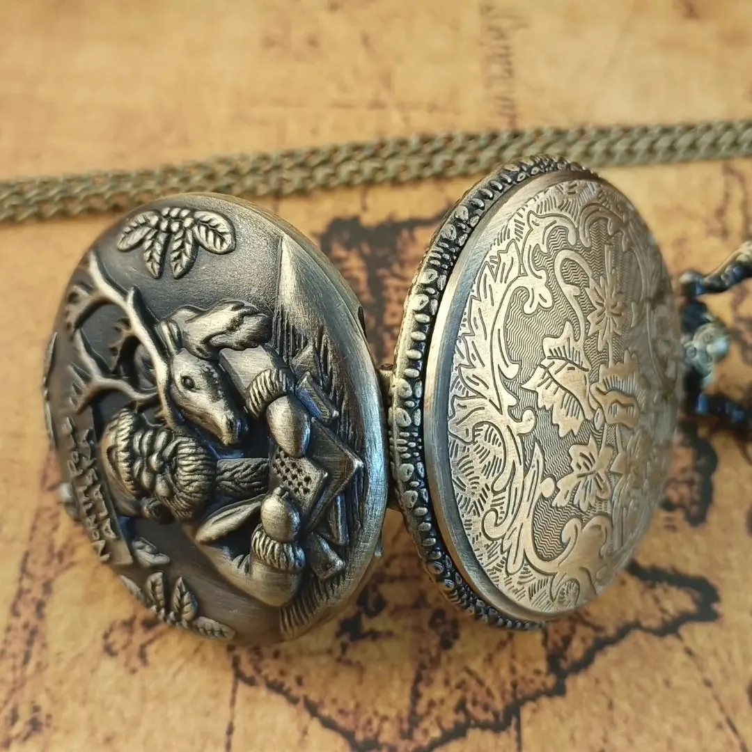 빈티지 산타 클로스 석영 주머니 시계 컬렉션 목걸이 펜던트 아라비아 숫자 디스플레이 포켓 & Fob 체인 시계