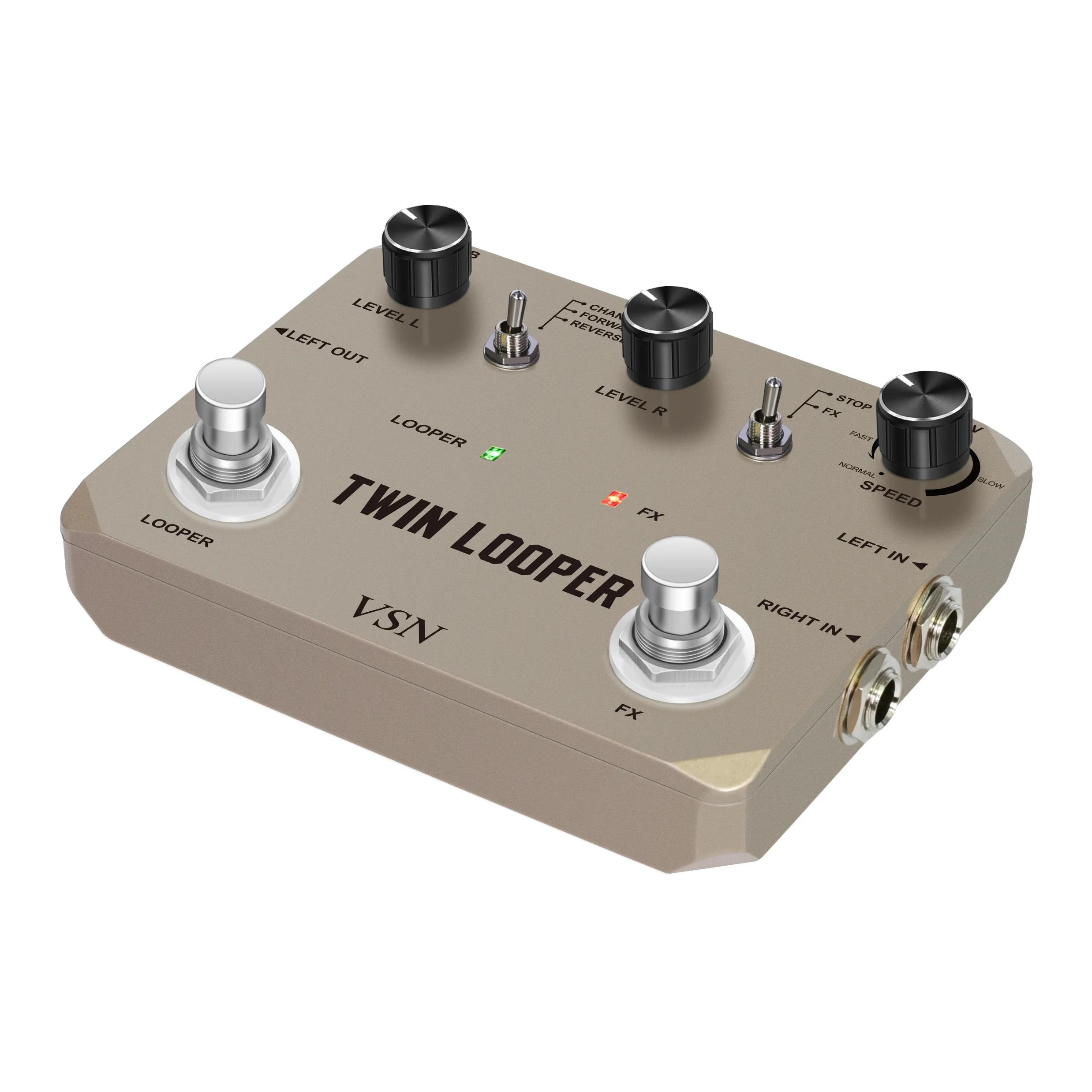 VSN Twin Looper Pedal efek gitar elektrik, kotak stasiun Loop 11 jenis mode bermain Stereo Input/Output 10 menit rekaman Rowin