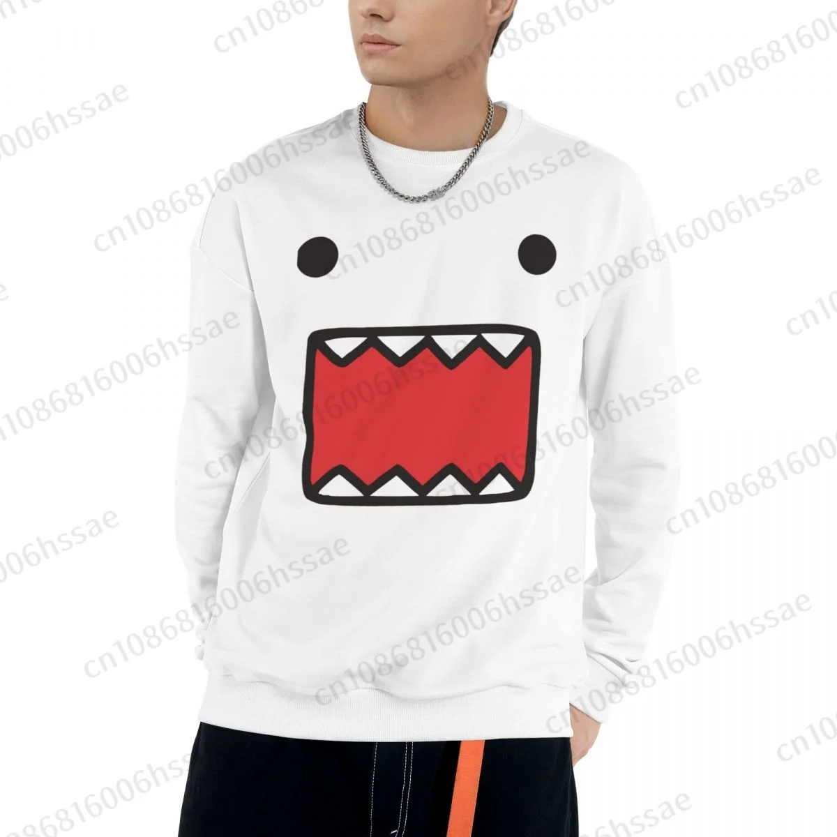 Domo Kun Doll Face Men Woman Fall Winter Sweatshirt Round Neck Long Sleeve Length Casual Top